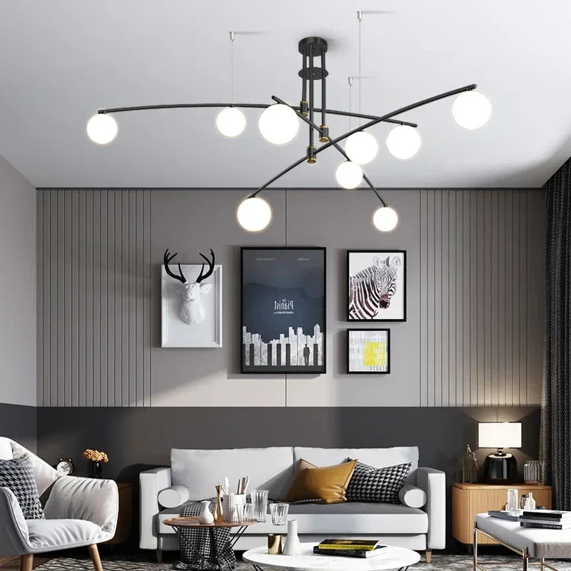 Designer New Glass Pendant Light Minimalist Suspension Luminaire Room Decor Ceiling For Dining Living