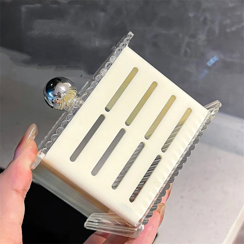 Punch-Free Toothpaste Holder Wall Mounted Makeup Brush Organizer Storage Rack Bathroom Storage Box Drain Box