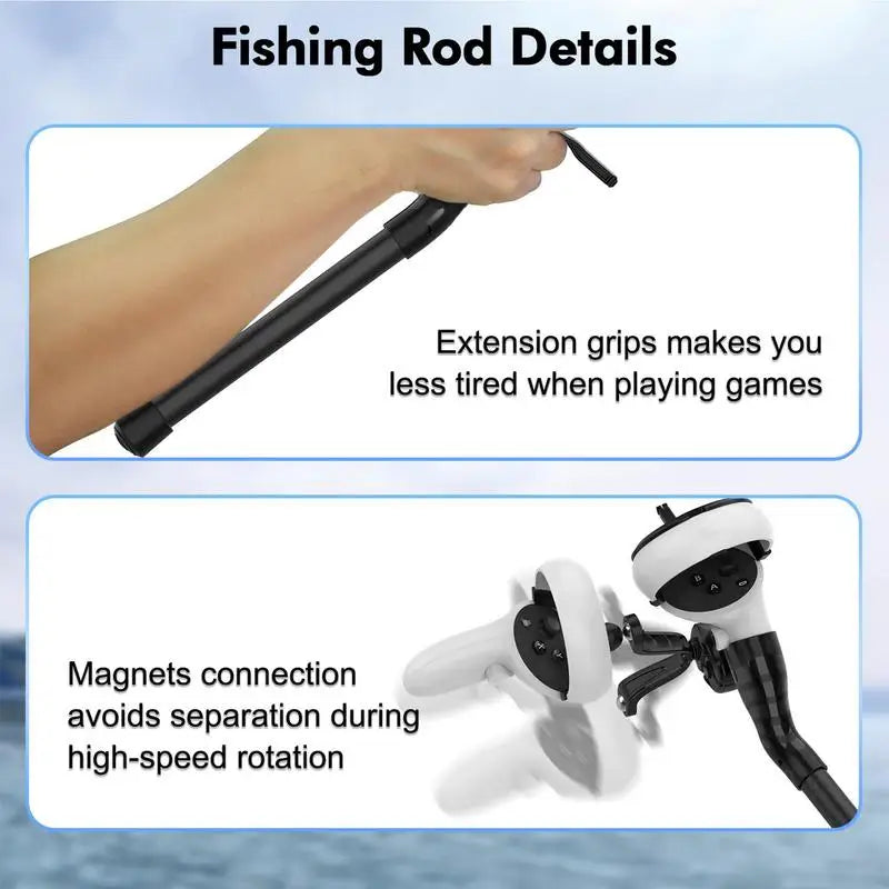 VR Handle Accessories For Oculus Quest2 Simulated Fishing Rod Enhance The Game Experience Easy To Assemble For VR Accessories