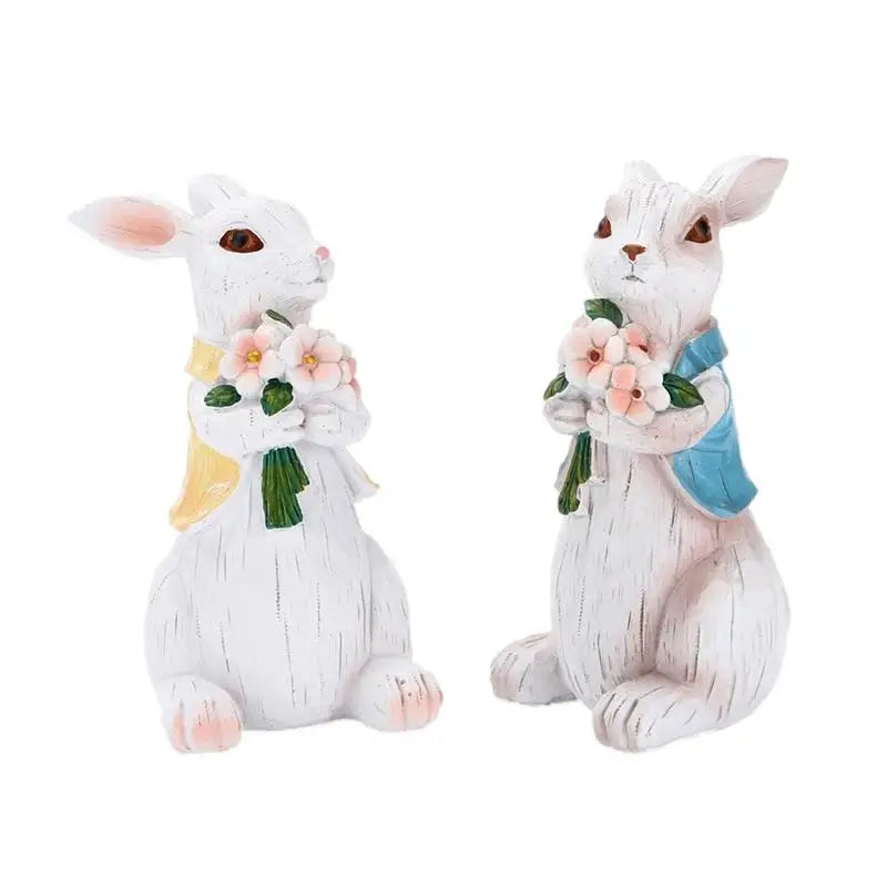 Easter Rabbit Decoration Bunny Figure Craft Ornament Home Holiday Cute Bunny Home Decoration Easter Rabbit Decoration