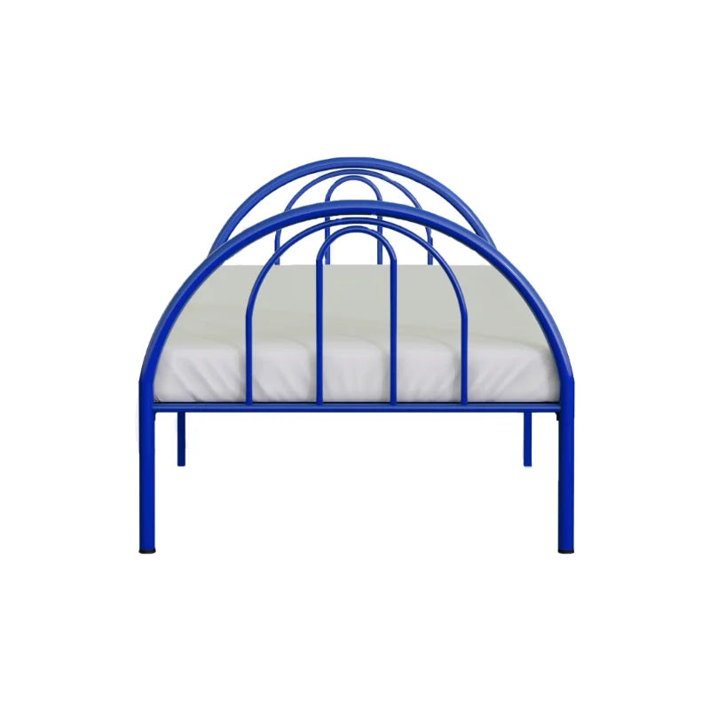 BK Furniture Brooklyn Classic Metal Bed Twin Blue 78.5"L X 45"H X 46"W Bedframe with Headboard Tete De Lit