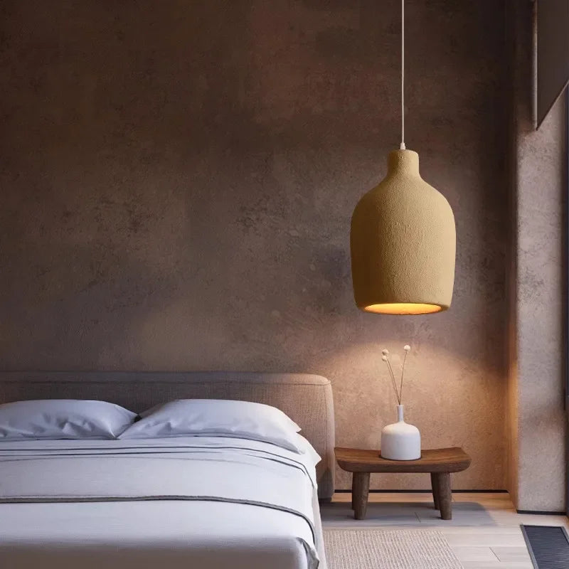 Wabi Sabi Pendant Light Restaurant Japanese Style Resin Hanging Light Designer Lamp Living Room Bedroom Bedside Farmhouse Light