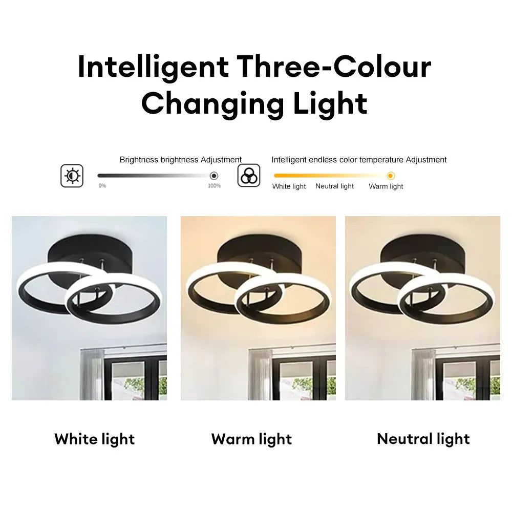 Modern Celing Lamp 110-240V Iron Art Ceiling Chandelier Three-tone Light Ceiling Lamp for Living Room Corridor Balcony Home