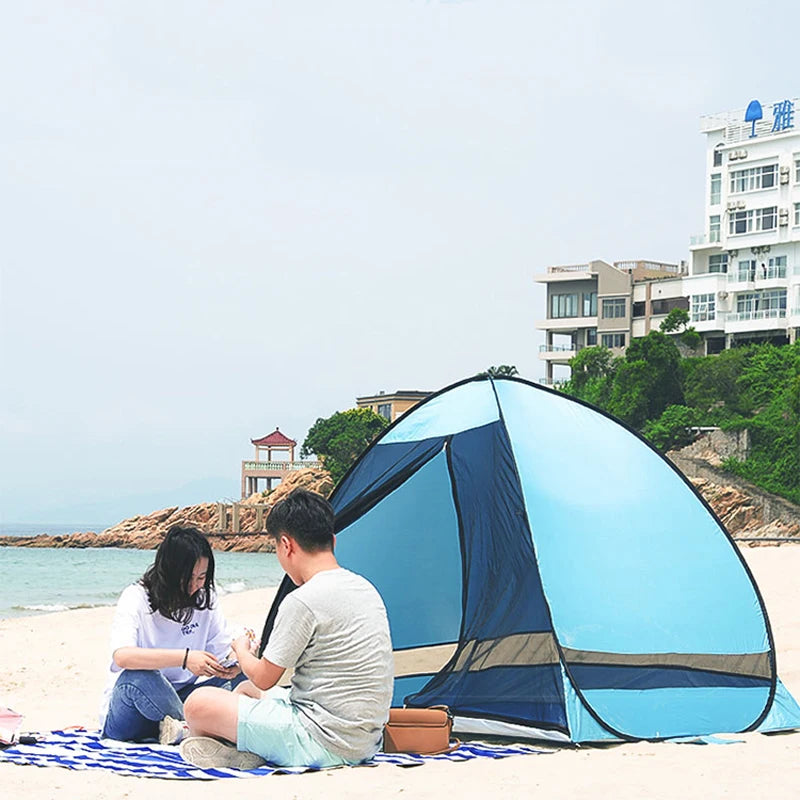Full Automatic Pop Up Beach Tent, Portable Seaside Sunshade, Sunscreen Quick Opening, Children's Park Picnic Mosquito Mesh Door