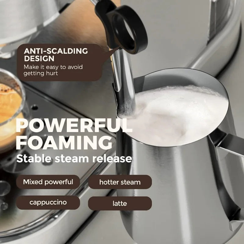 JASSY Espresso Maker 20 Bar Cappuccino Coffee Machine with Milk Steamer for Espresso/Cappuccino/Latte/Mocha for Home Brewing