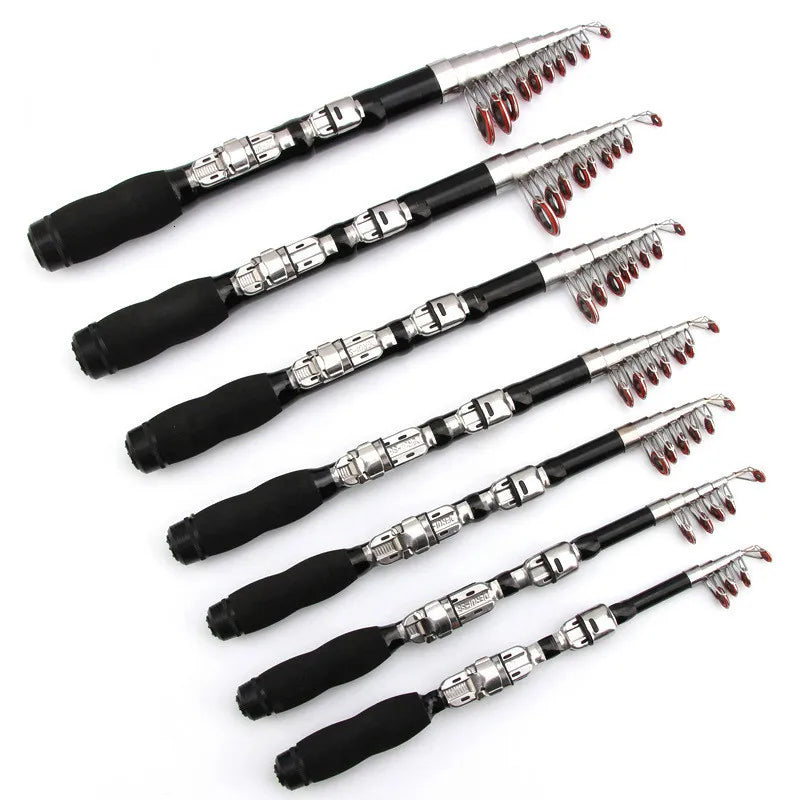 1.0M/1.2m Adjustable Telescopic Fishing Rod Practical Reinforce Carbon Fiber Fishing Pole Outdoor Portable Sea Fishing Rods