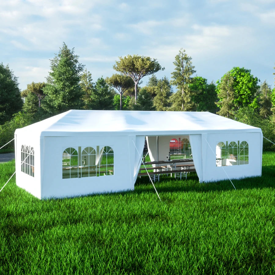 10x30' Wedding Party Canopy Tent Outdoor Gazebo with 8 Removable Sidewalls,Sturdy & Durable Construction For Outdoor Events