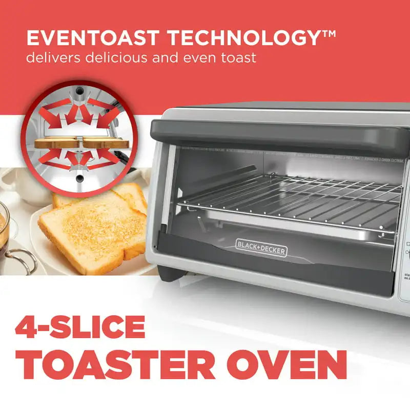 Black & 4-Slice Toaster Oven