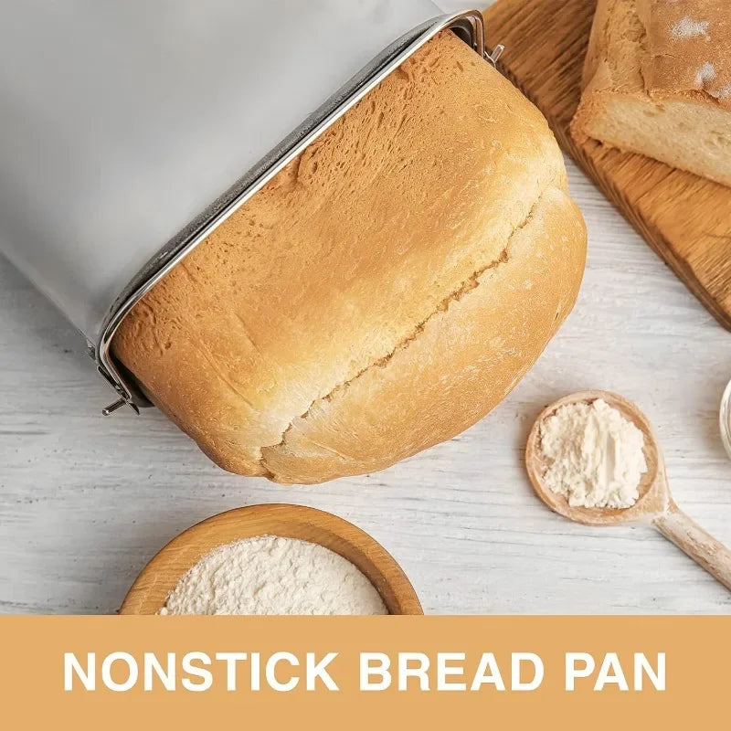 Pohl Schmitt Stainless Steel Bread Machine Bread Maker, 2LB 17-in-1, 14 Settings Incl Gluten Free & Fruit, Nut Dispenser