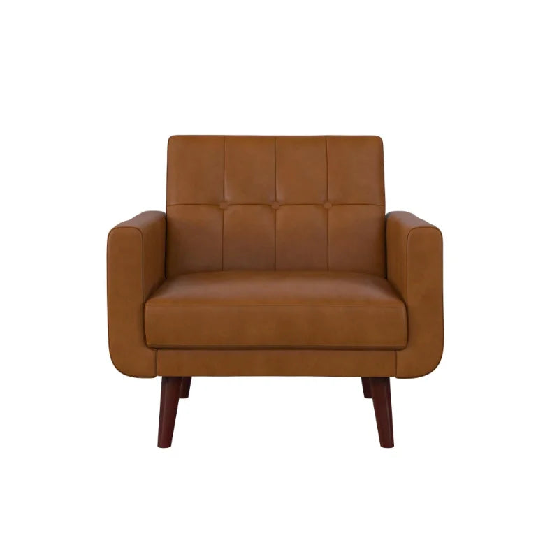 Better Homes & Gardens Nola Modern Chair with Arms, Camel Faux Leather accent chairs for living room chairs living room
