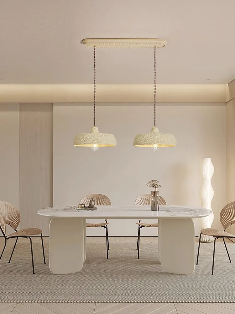 Wabi Sabi French Chandelier Cream Simple LED E27 Pendant Lights Dining Room Coffee Bar Celing Hanging Home Decor Lamps Fixtures