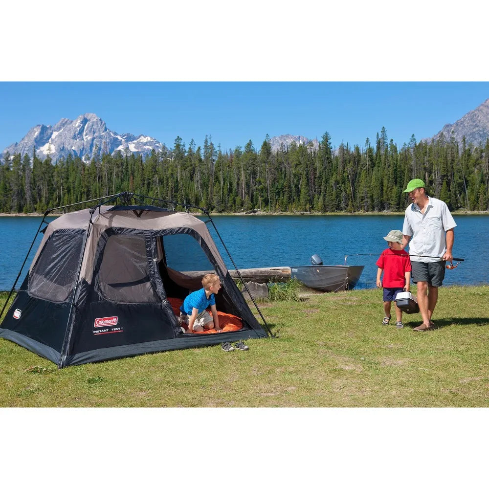 Coleman Camping Tent, 4 Person Weatherproof Tent with WeatherTec Technology, Double-Thick Fabric, Sets Up in 60 Seconds