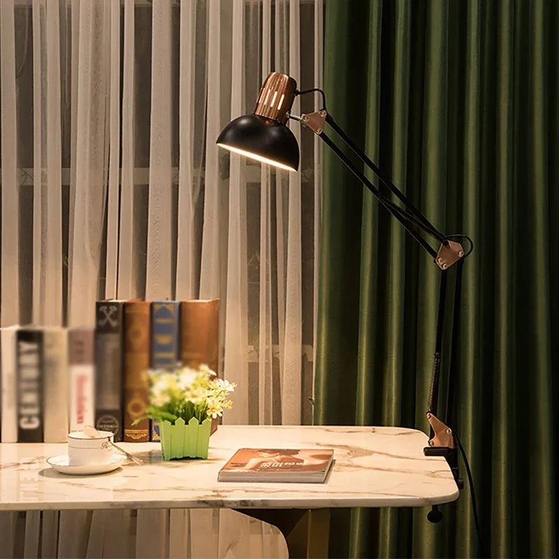 ED Studio Desk Lamp Vintage Portable Lamps With Clamp Book Reading Folding Writing Study Light Fixture For Nail Manicure Table