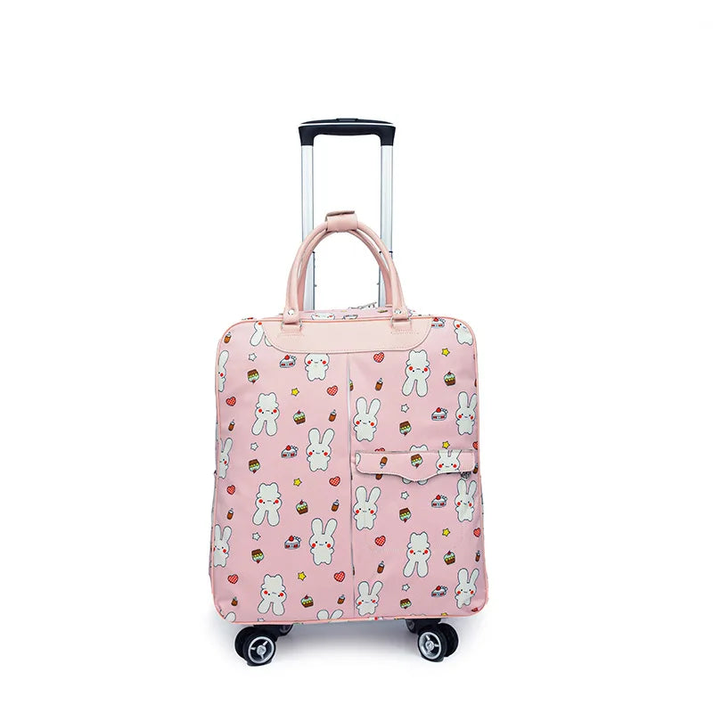 Versatile Wheeled Suitcase Lightweight Carry-on Bag for Women Convenient Travel Luggage Convertible Backpack for Short Trips