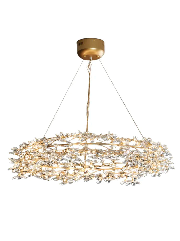 American Led Crystal Ceiling Chandeliers Firefly Pendant Lamps Lustre Branch Hanging Lights For Living Dining Room Villa Hall