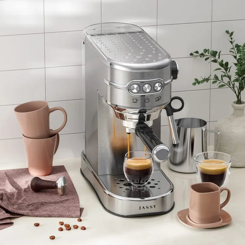 JASSY Espresso Maker 20 Bar Cappuccino Coffee Machine with Milk Steamer for Espresso/Cappuccino/Latte/Mocha for Home Brewing