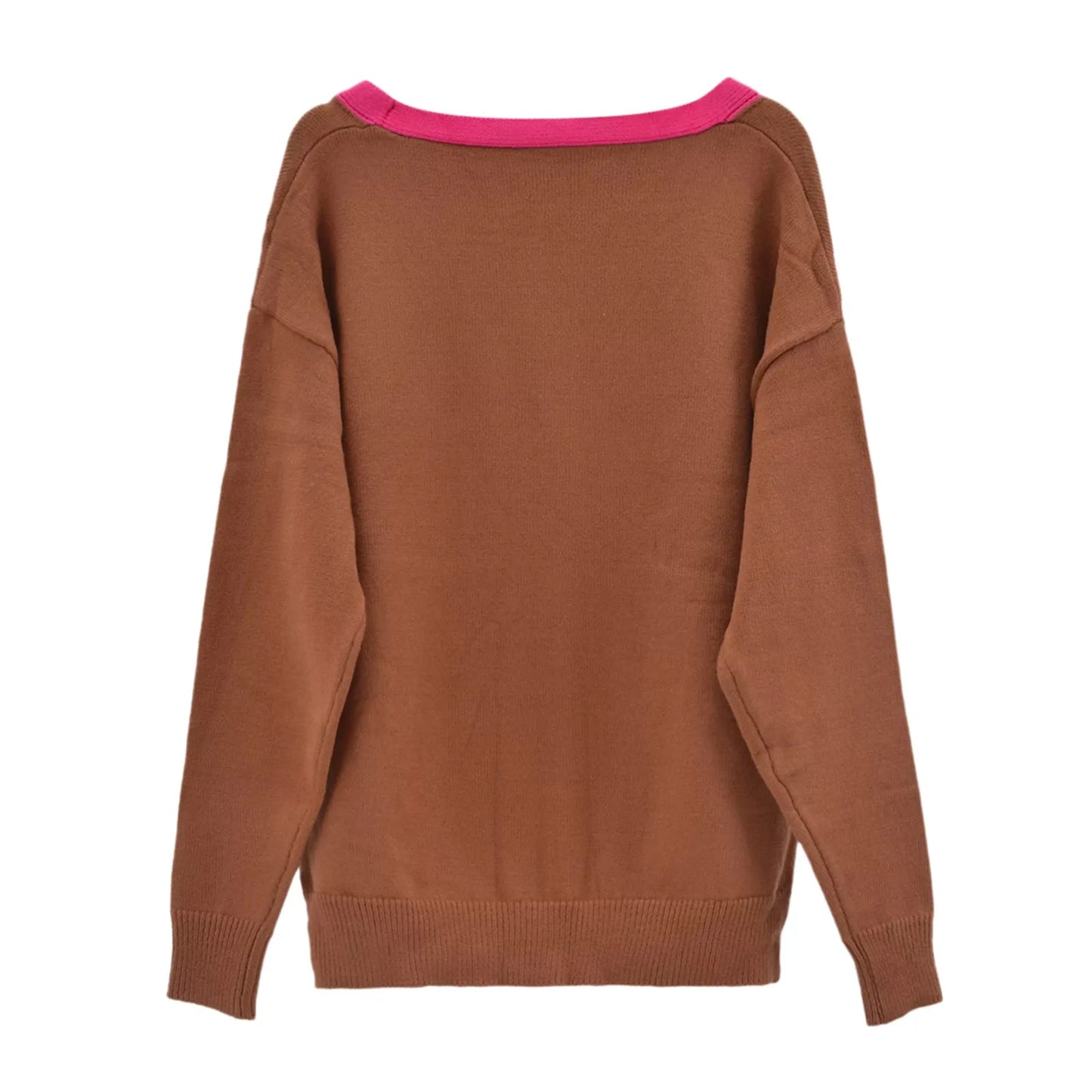 Women Casual Single Breasted V Neck Long Sleeve Sweater Fashion Match All Cardigan Jacket