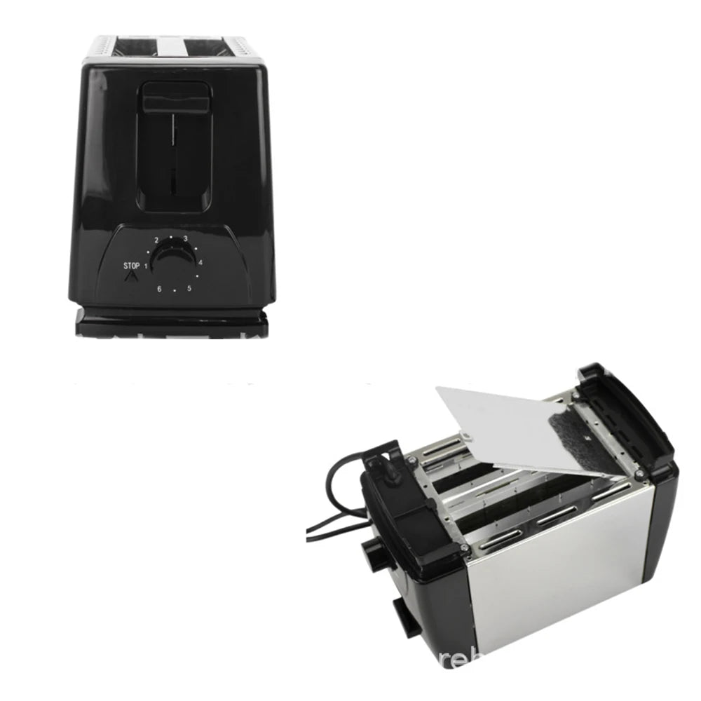 2 Slices Automatic Fast heating Bread Toaster Household Breakfast Maker Stainless steel Toaster Oven Baking Cooking 700W 220V