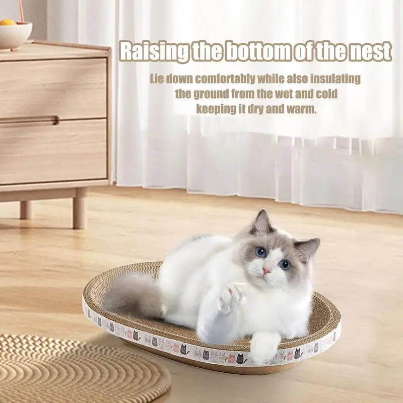 Cat Scratching Pad Durable Oval-shaped High-Density Cat Scratch Pad for Indoor Cats Cardboard Scratching Posts Scratching Pads