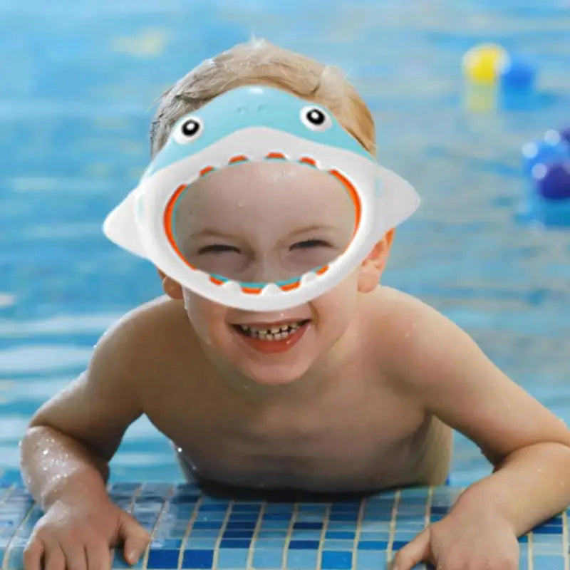 Full Face Diving Masque Swimming Equipment Shark Design Underwater Breathing Anti Fog Waterproof Self Contained Masque Children