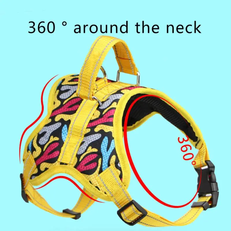 Dog Harness Reflective Adjustable Pet Vest Chest Strap Outdoor Training Walking Lead Harness Leashes