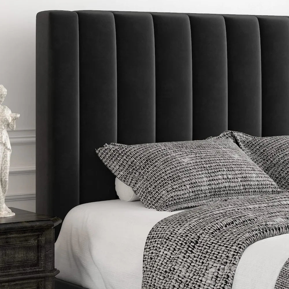 Queen Bed Frame Bed Bases and Frames Bedframe & King Size Base Bedroom Furniture Home Easy Assembly Black