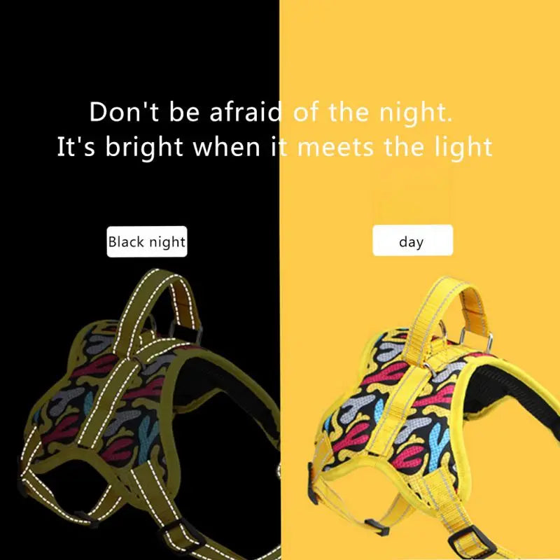 Dog Harness Reflective Adjustable Pet Vest Chest Strap Outdoor Training Walking Lead Harness Leashes