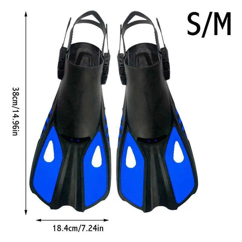 Swim Fins Swim Flippers Designed With Adjustable Buckles And Open Heel Adjustable Swim Fins For Travel Snorkeling & Diving