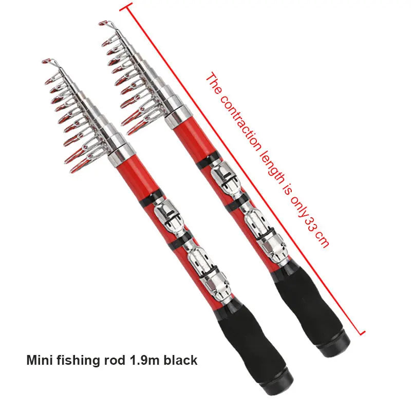 Fishing Rod Portable Spinning Casting Rear Cork Handle Low Wire Friction Ceramic Guide Ring Firmness Light Weight Fishing Pole