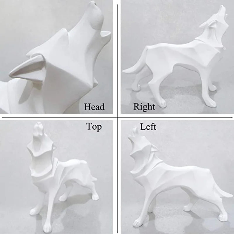 Abstract Wolf Statue Resin Geometric Wolf Statue Resin Sculpture Modern Home Decor Office Living Room Desktop Decor Crafts
