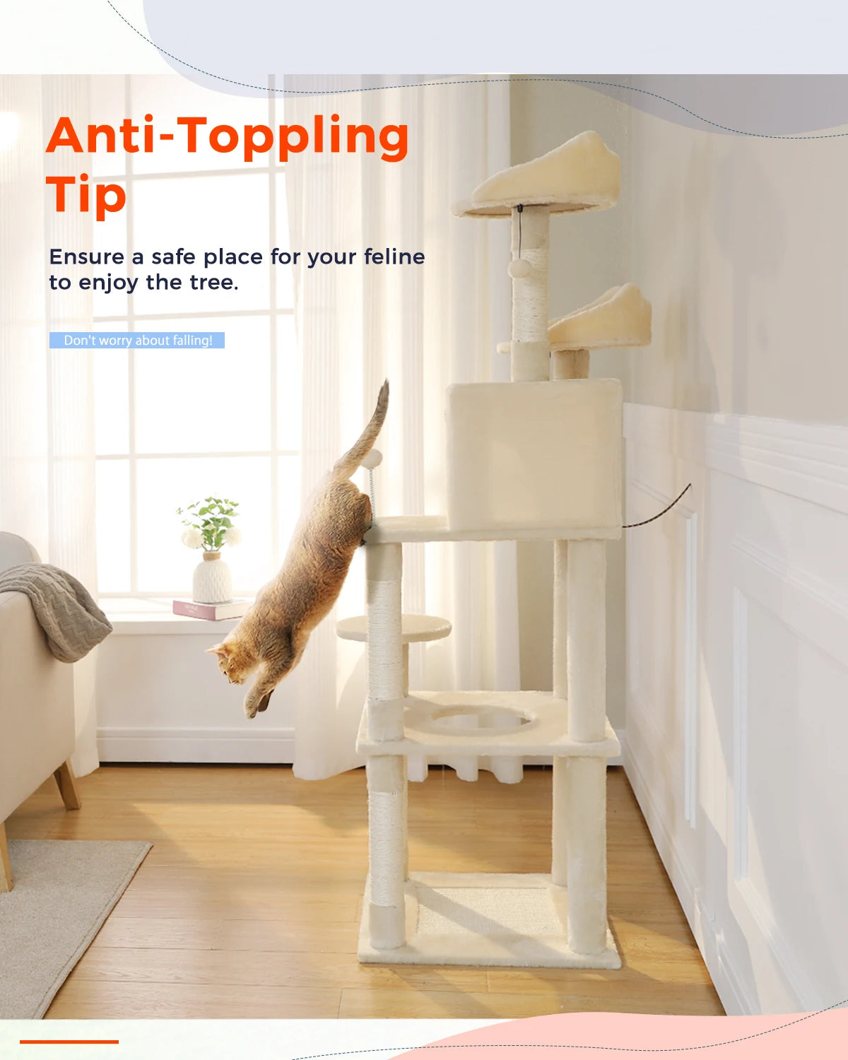Free Shipping Multi-Level Cat Tree Tower with Condo Scratching Posts Cat Scrapers Cat Accessories Luxury Pet Furniture Cat Toy