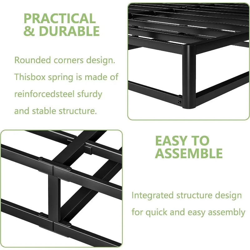 5 Inch Metal Queen Box Spring Basics Smart Bed Base Mattress Foundation Heavy Duty Frame Easy Assembly