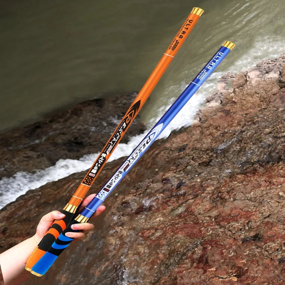 BAKAWA 2.7/3.6/4.5/5.4/6.3/7.2M New Carbon Fiber Fishing Rod Telescopic Ultra-light For Carp Stream Freshwater Hand Pole
