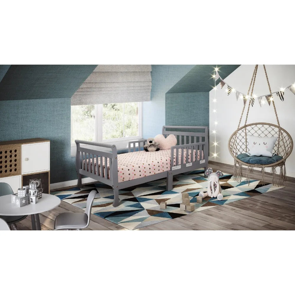 bedframe bedroom furniture Classic Sleigh Toddler Bed, bed frame queen Gray