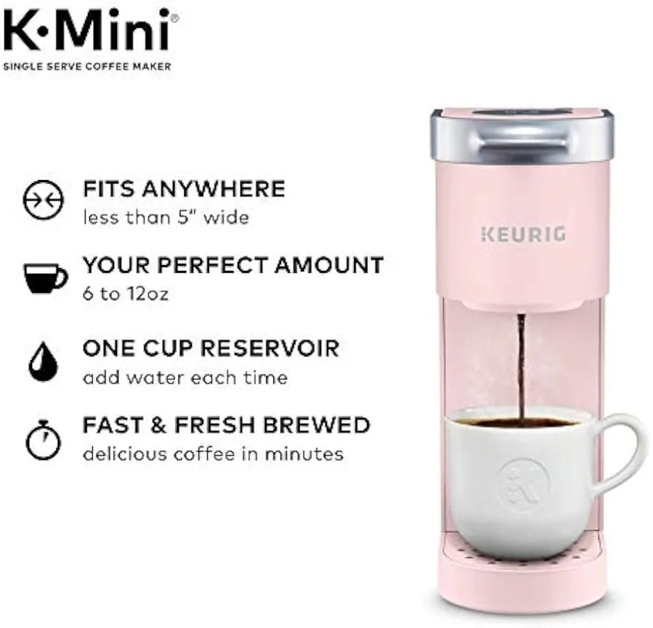 K-Mini Single Serve K-Cup Pod Coffee Maker, Dusty Rose, 6 to 12 oz. Brew Sizes | USA | NEW