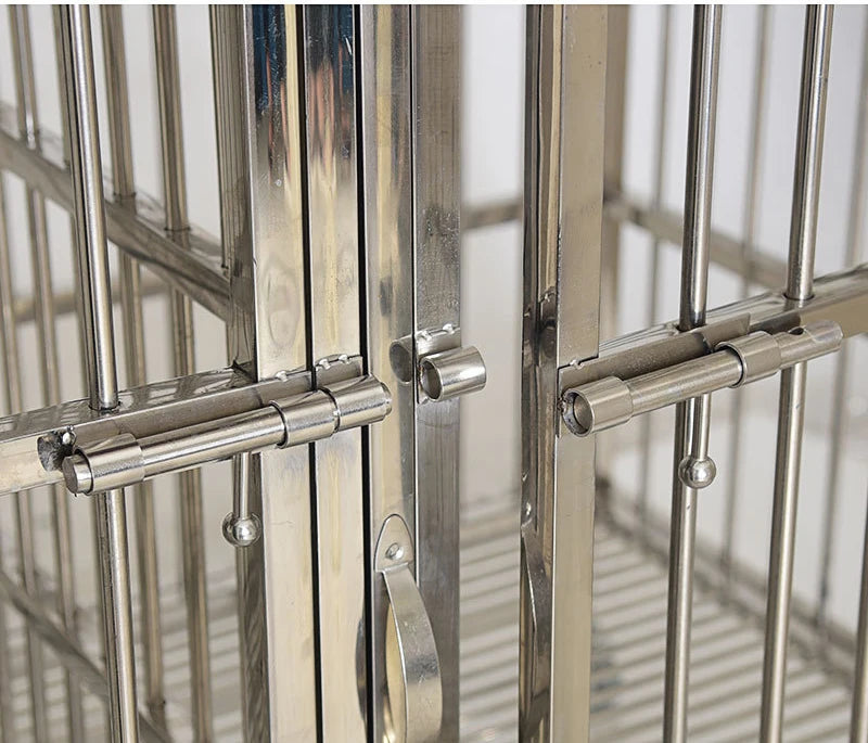3 Layers Foldable stainless steel Dog Cages Dog Kennels Cat Kennels Stainless steel Pet Kennels Free of Assembly