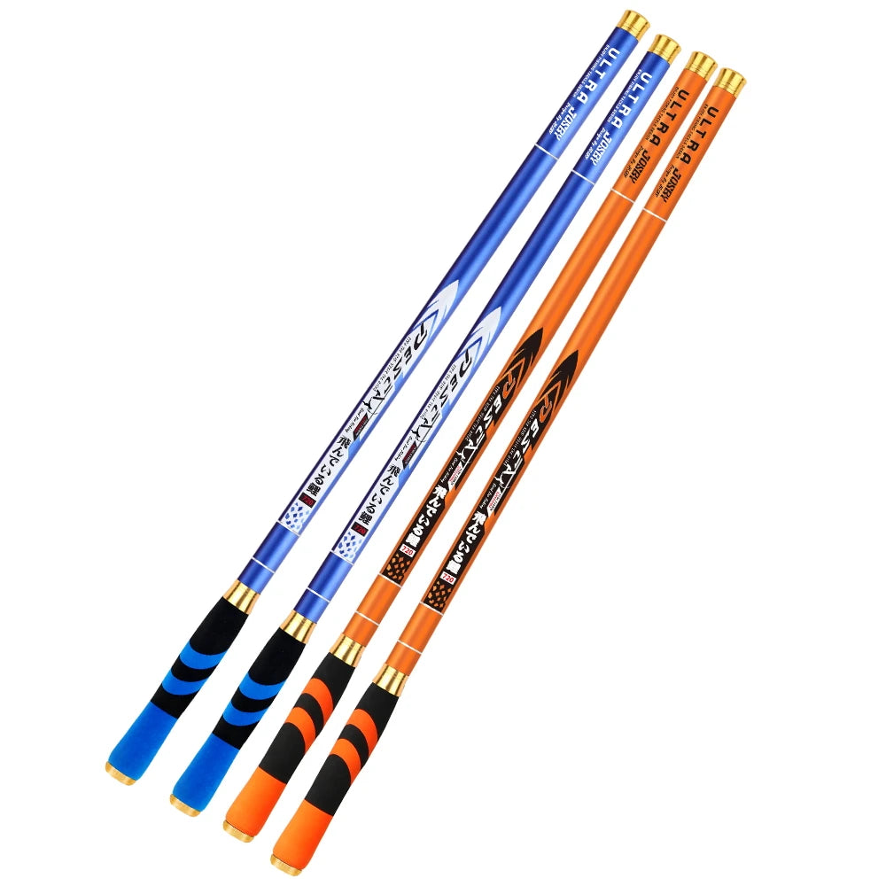 BAKAWA 2.7/3.6/4.5/5.4/6.3/7.2M New Carbon Fiber Fishing Rod Telescopic Ultra-light For Carp Stream Freshwater Hand Pole