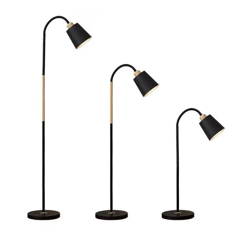 Nordic LED Floor Lamps Creative Bedroom Reading Deco Dining Room Light Indoor Bulb Modern Dimming Black&White Adjustable