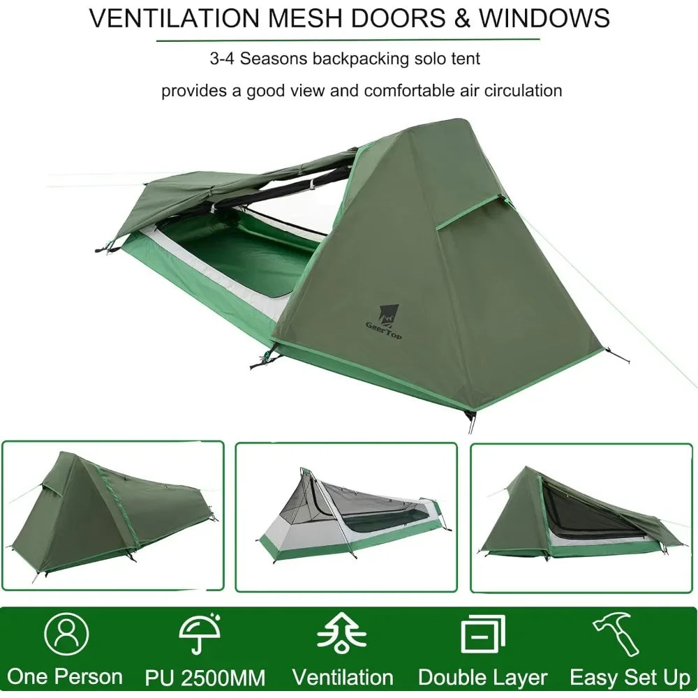 Tent for 1Person 3 Season Waterproof Single Person Backpacking Tent for Camping Hiking Backpack Travel Outdoor Gear Freight free