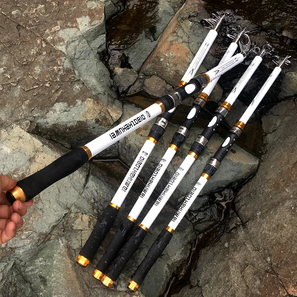 Portable Carbon Fiber Sea Fishing Rod 3.6M 3.0M 2.7M 2.4M 2.1M Ultra-hard Fiberglass Long-distance Throwing On The Beach Casting