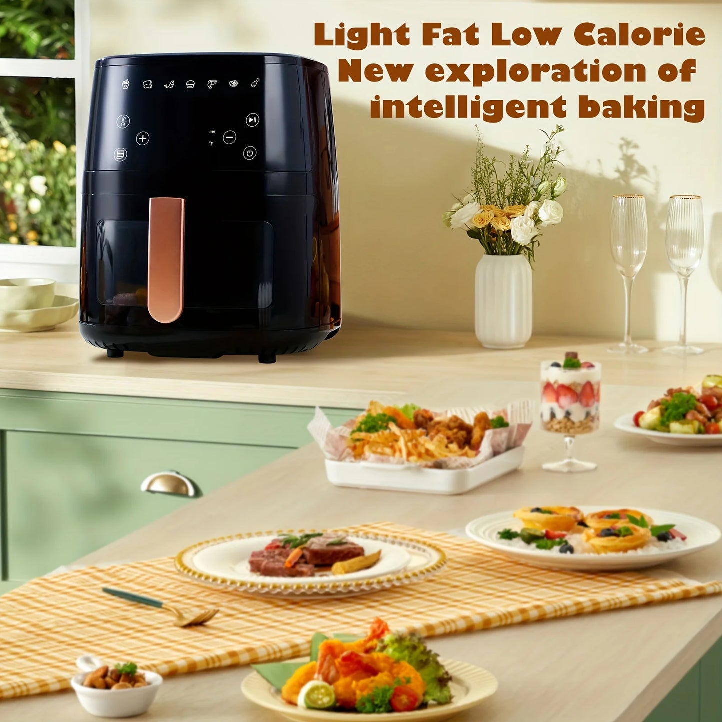 Air Electric fryer 4.7 QT Household multifunctional intelligent oil-free smokeless electric Large capacity airfryers