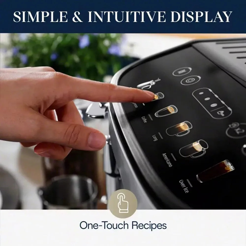 De'Longhi Magnifica Evo, Fully Automatic Machine Bean to Cup Espresso Cappuccino and Iced Coffee Maker, Colored Touch Display