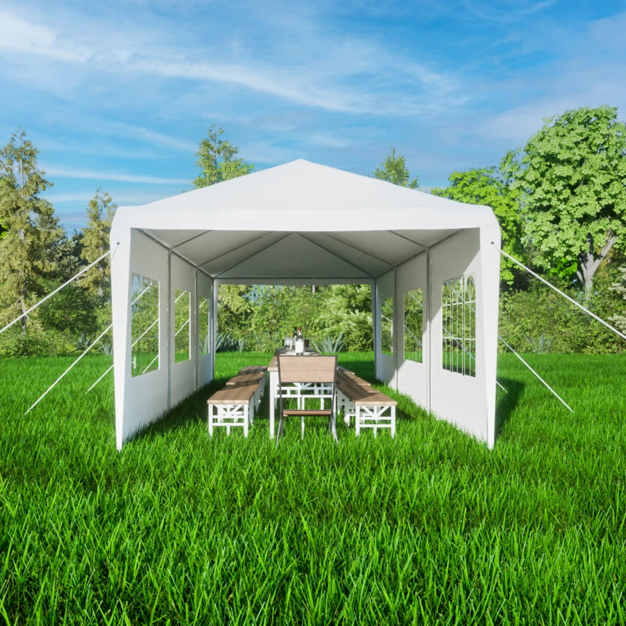 10x30' Wedding Party Canopy Tent Outdoor Gazebo with 8 Removable Sidewalls,Sturdy & Durable Construction For Outdoor Events