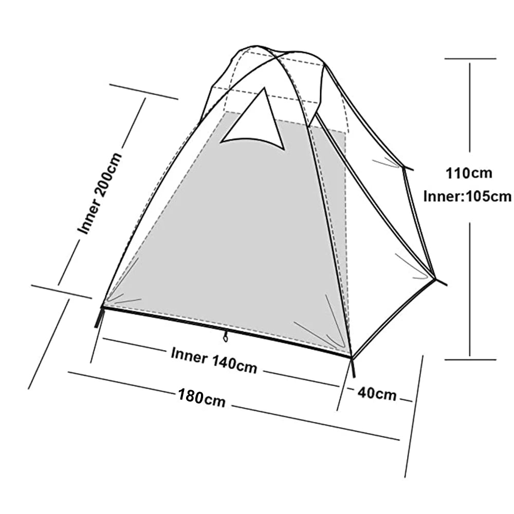 Desert&Fox 2 Person Tent Lightweight 3 Season Backpacking Tents for Couple Family Hiking Camping Aluminum Pole Waterproof Tent