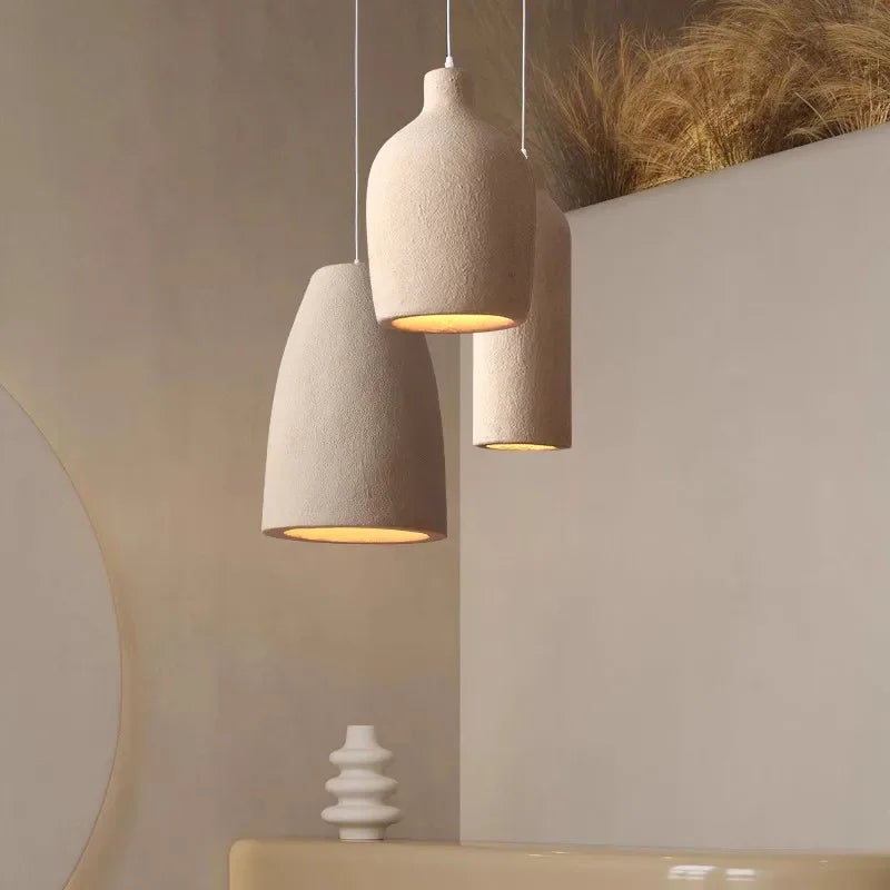 Wabi Sabi Pendant Light Restaurant Japanese Style Resin Hanging Light Designer Lamp Living Room Bedroom Bedside Farmhouse Light