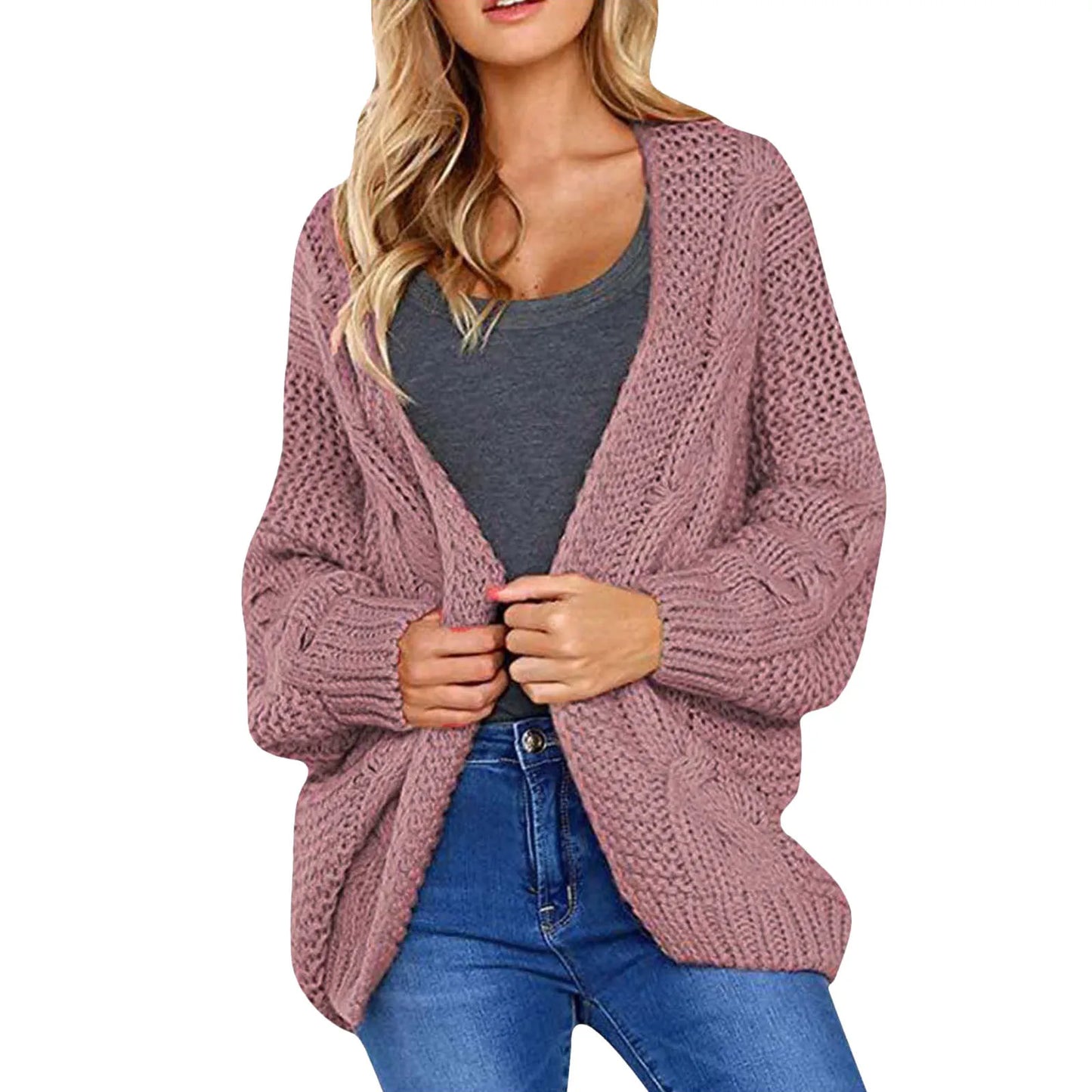 Autumn Winter Cardigan For Women Plus Size Oversized Open Front Long Sleeve Fuzzy Knit Sweaters Fall Winter Coat free shipping