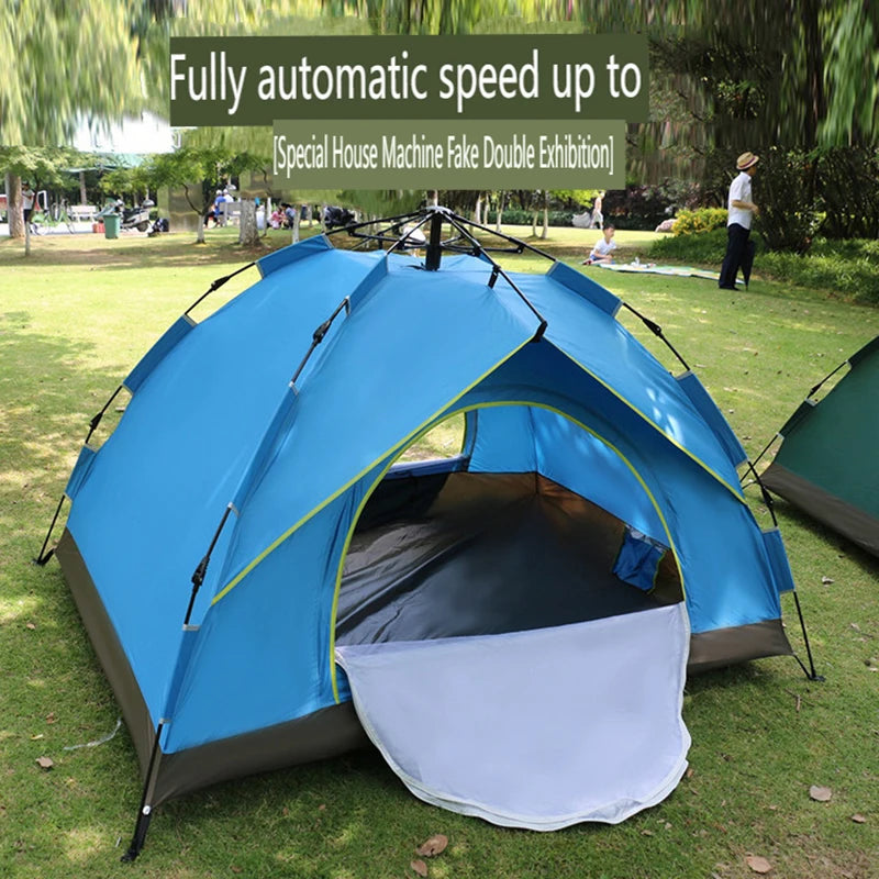 Automatic Quick-opening Tent 2/4 People 4-Season Outdoor Camping Backpacking Tents Waterproof Tents for Hiking Beach Survival