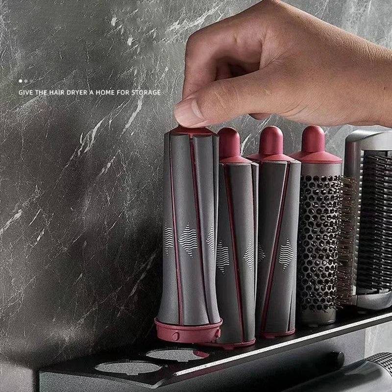 For Dyson Hair Curler Storage Rack Holder Hair Dryer Storage Hair Styler Holder Wall Hanging Free Hole Shelf Bathroom Accessorie