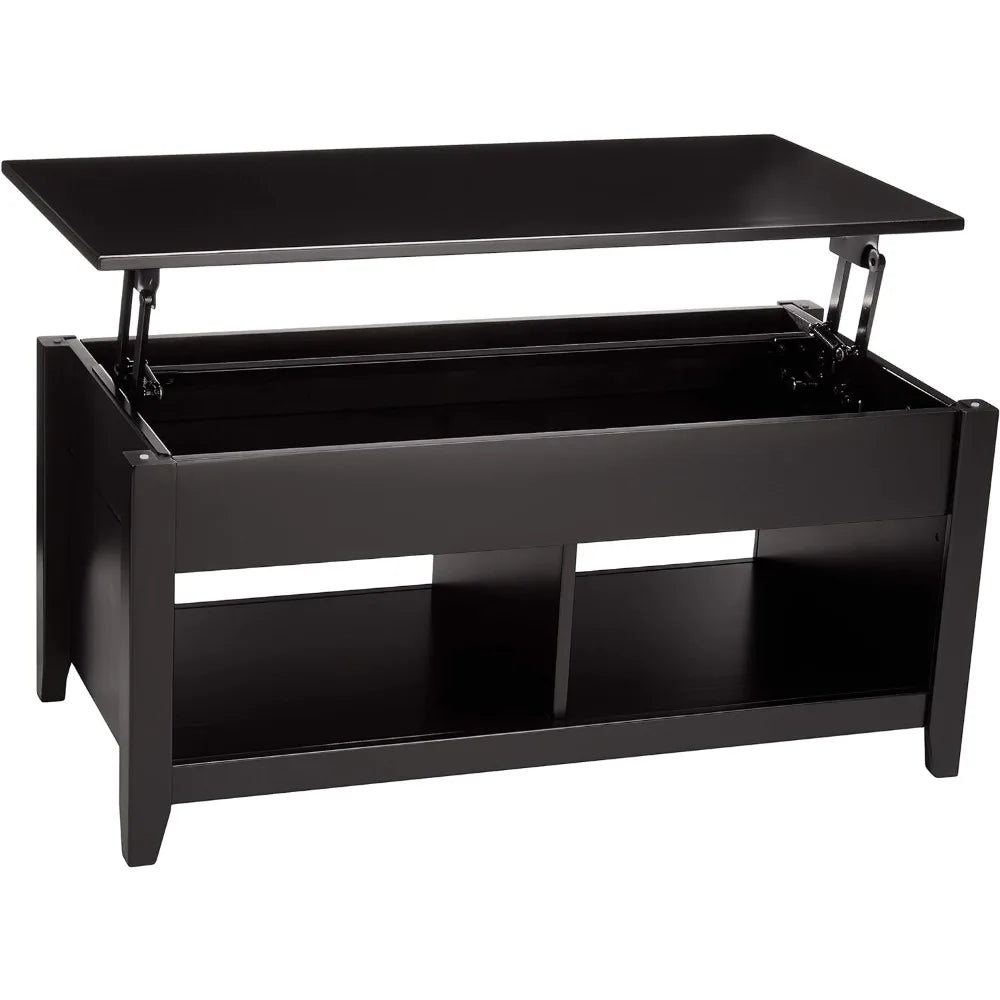Lift-Top Storage Rectangular Coffee Table Black Coffee Table for Living Room 40 in X 18 in X 19 in Side Tables Furniture Home