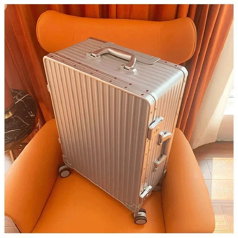 All Aluminum Frame Frosting process PC Large size Trolley case Mute Universal Wheel Rolling Luggage 20 Inch Carry-ons Suitcase